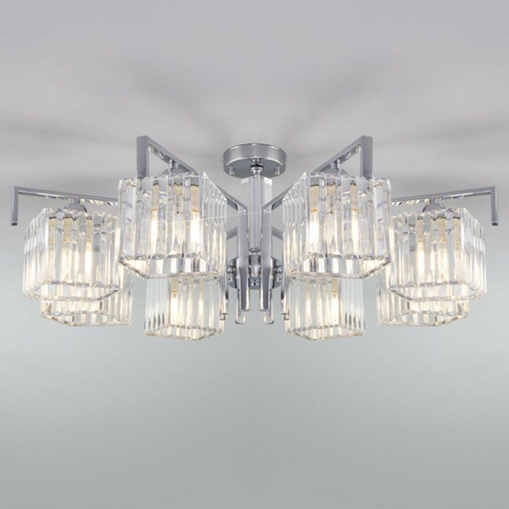 Потолочная люстра Eurosvet April 10117/8 хром/прозрачный хрусталь Strotskis Потолочная люстра Eurosvet April 10117/8 хром/прозрачный хрусталь Strotskis