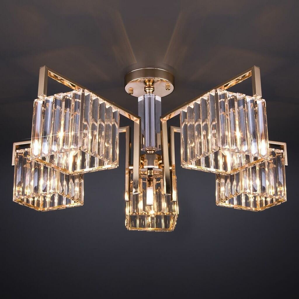 Потолочная люстра Eurosvet April 10117/5 золото/прозрачный хрусталь Strotskis Потолочная люстра Eurosvet April 10117/5 золото/прозрачный хрусталь Strotskis