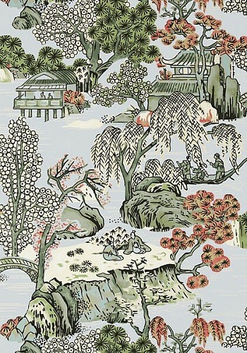 Обои Thibaut Dynasty Asian Scenic T75460 (0,69*8,22)