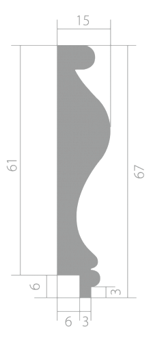 Молдинг Ultrawood арт. Trim 0001i (2000 х 67 х 15)