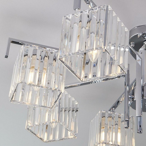 Потолочная люстра Eurosvet April 10117/8 хром/прозрачный хрусталь Strotskis