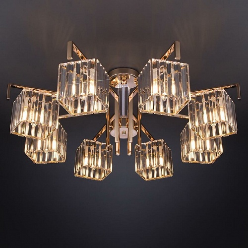 Потолочная люстра Eurosvet April 10117/8 золото/прозрачный хрусталь Strotskis