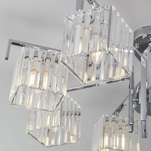 Потолочная люстра Eurosvet April 10117/8 хром/прозрачный хрусталь Strotskis