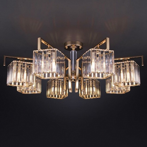Потолочная люстра Eurosvet April 10117/8 золото/прозрачный хрусталь Strotskis