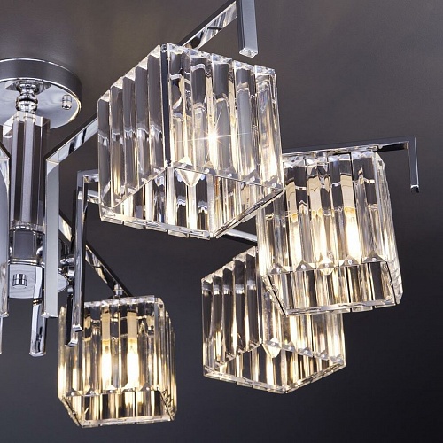 Потолочная люстра Eurosvet April 10117/8 хром/прозрачный хрусталь Strotskis