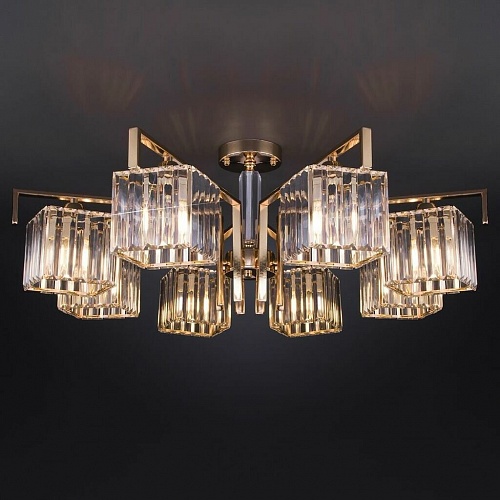 Потолочная люстра Eurosvet April 10117/8 золото/прозрачный хрусталь Strotskis