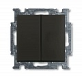 Выключатель двухклавишный ABB Basic55 10A 250V chateau-черный 2CKA001012A2177 Выключатель двухклавишный ABB Basic55 10A 250V chateau-черный 2CKA001012A2177